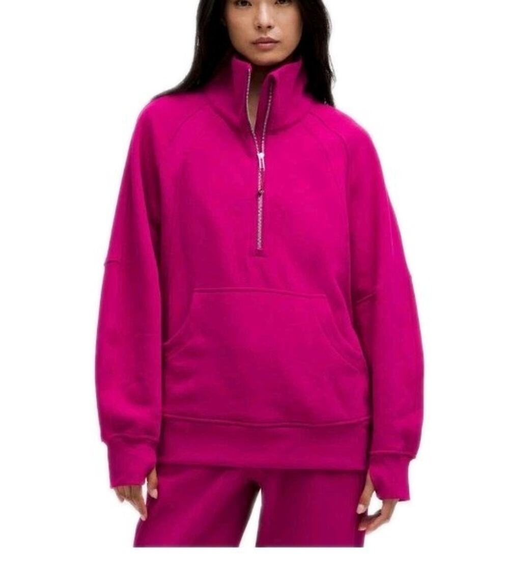 Lululemon Scuba Oversized Funnel-Neck Half Zip Half Zip Long, M/L Raspberry